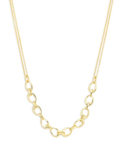 Argento Vivo Oval Frontal Necklace, 16-18 In Gold
