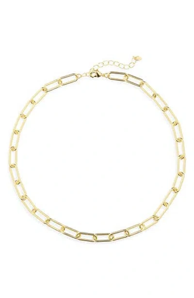 Argento Vivo Oval Paperclip Chain Necklace In Gold