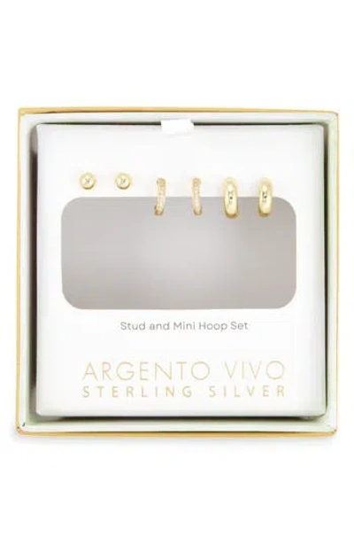 Argento Vivo Pack Of 3 Assorted Stud & Hoop Earrings In Pink