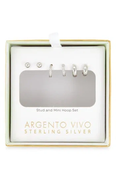 Argento Vivo Pack Of 3 Assorted Stud & Hoop Earrings In Orange