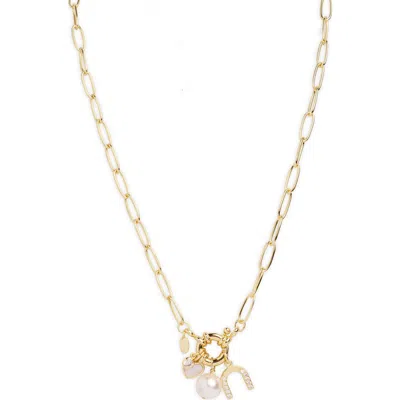 Argento Vivo Paperclip Charm Necklace In Gold