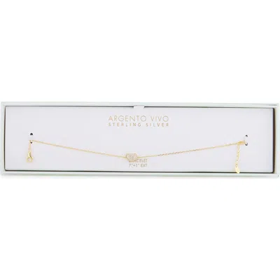Argento Vivo Pav Bubble Heart Bracelet In Gold