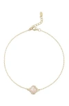 Argento Vivo Pavé Clover Line Bracelet In Gold
