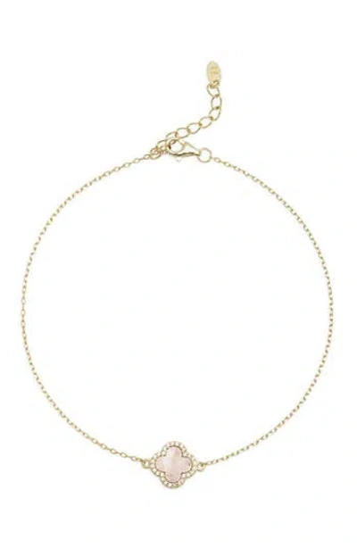 Argento Vivo Pavé Clover Line Bracelet In Gold