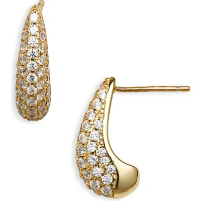 Argento Vivo Pavé Crystal Domed Teardrop Earrings In Gold