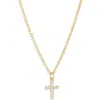 Argento Vivo Pavé Cubic Zirconia Cross Choker Necklace In Gold