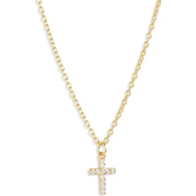 Argento Vivo Pavé Cubic Zirconia Cross Choker Necklace In Gold