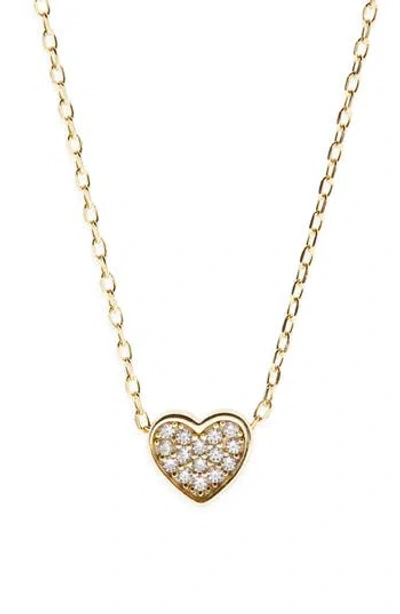 Argento Vivo Pavé Cubic Zirconia Heart Pendant Necklace In Gold