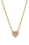 Argento Vivo Pavé Cubic Zirconia Mini Heart Pendant Necklace In Gold