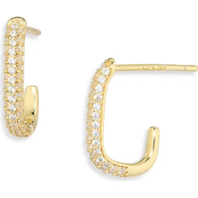 Argento Vivo Pavé Cubic Zirconia Oblong Hoop Earrings In Gold