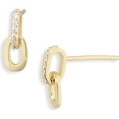 Argento Vivo Pavé Cubic Zirconia Oval Link Drop Earrings In Gold