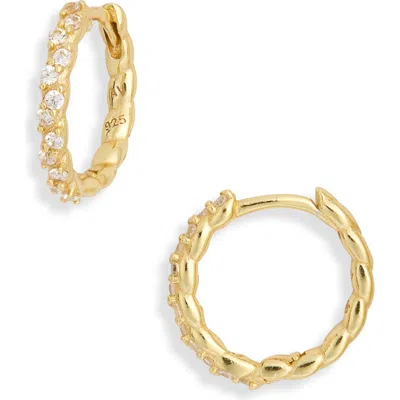 Argento Vivo Pavé Cz Hoop Earrings In Gold