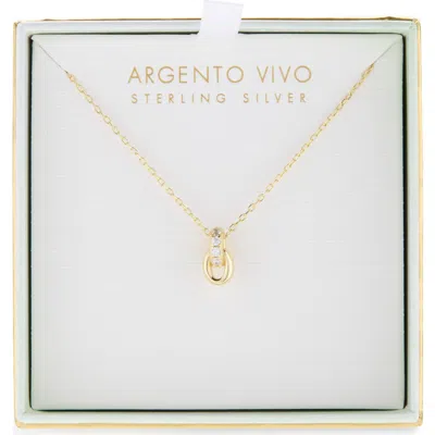Argento Vivo Pavé Interlocking Link Necklace In Gold