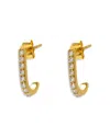 Argento Vivo Pave J Hoop Earrings In 18k Gold Plated Sterling Silver In Gold
