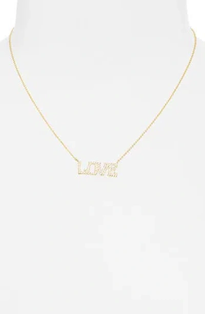 Argento Vivo Pavé Love Pendant Necklace In Gold
