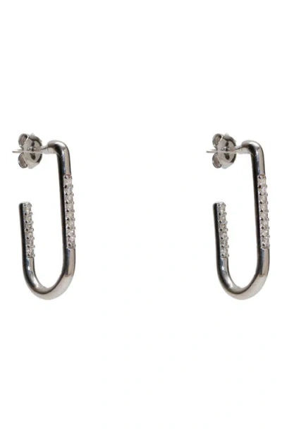 Argento Vivo Pave U-shaped Hoop Earrings