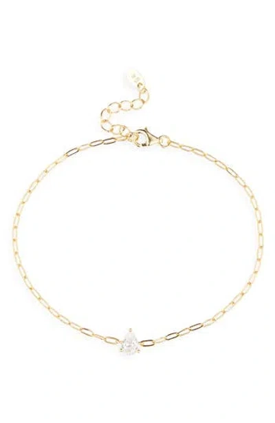 Argento Vivo Pear Cubic Zirconia Bracelet In Gold