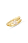 Argento Vivo Pear Cut Cz Bypass Ring