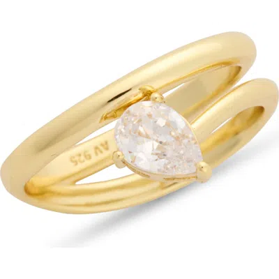 Argento Vivo Pear Cut Cz Bypass Ring