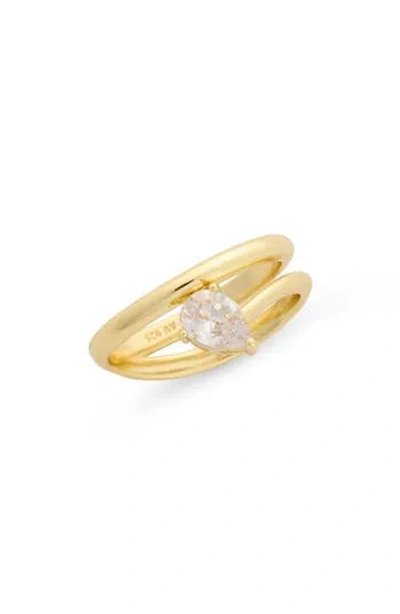 Argento Vivo Pear Cut Cz Bypass Ring