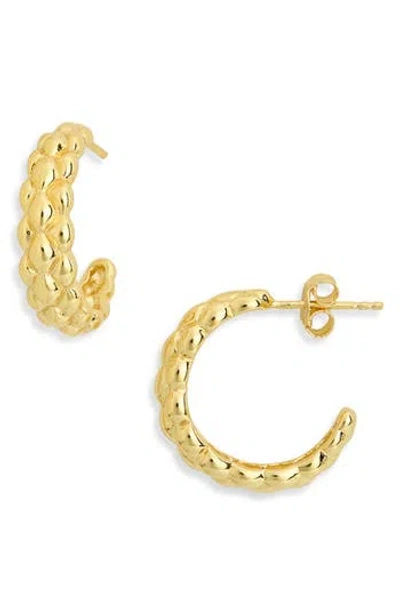 Argento Vivo Pinecone Textured Hoop Earrings In Gold
