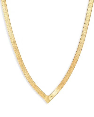 Argento Vivo Pointed Herringbone Collar Necklace In 18k Gold Plated Sterling Silver, 18
