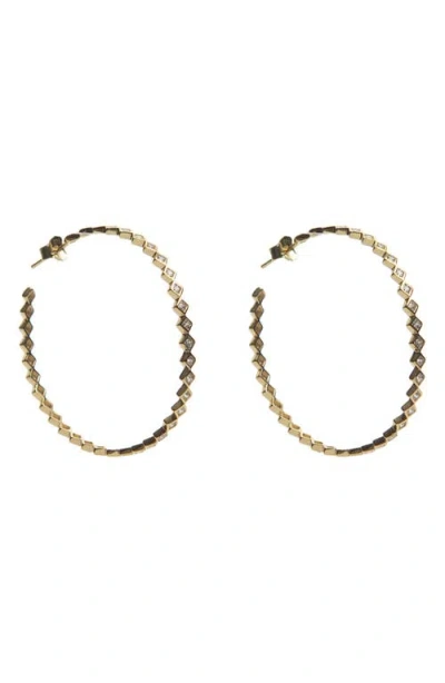 Argento Vivo Princess Cut Cubic Zirconia Hoop Earrings In Gold