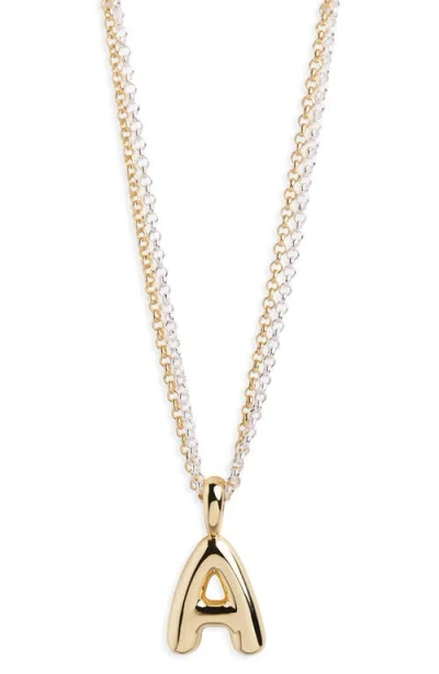 Argento Vivo Puffy A Initial Pendant Necklace In Gold