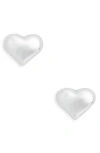 Argento Vivo Puffy Heart Stud Earrings