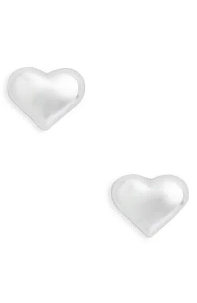 Argento Vivo Puffy Heart Stud Earrings