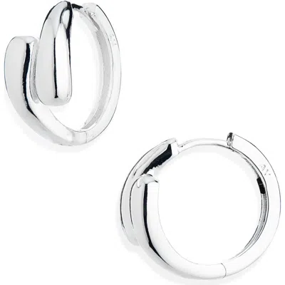 Argento Vivo Puffy Huggie Hoop Earrings In Metallic