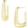 Argento Vivo Puffy Rectangle Hoop Earrings In Gold