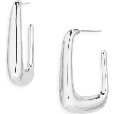 Argento Vivo Puffy Rectangle Hoop Earrings In Silver