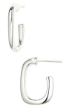 Argento Vivo Rectangle Hoop Earrings In Silver