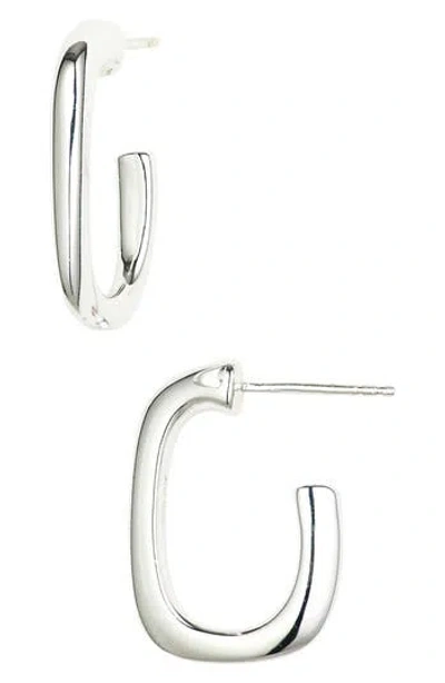Argento Vivo Rectangle Hoop Earrings In Silver