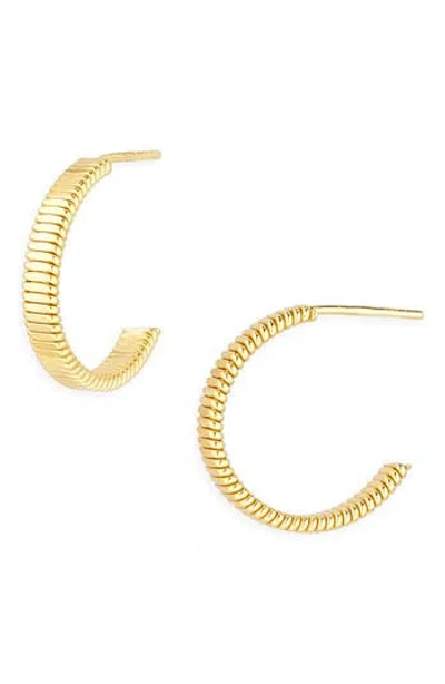Argento Vivo Rib Cut Hoop Earrings In Gold