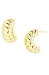 Argento Vivo Ribbed Chunky Stud Earrings In Gold