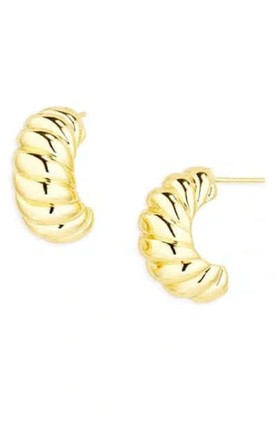 Argento Vivo Ribbed Chunky Stud Earrings In Gold