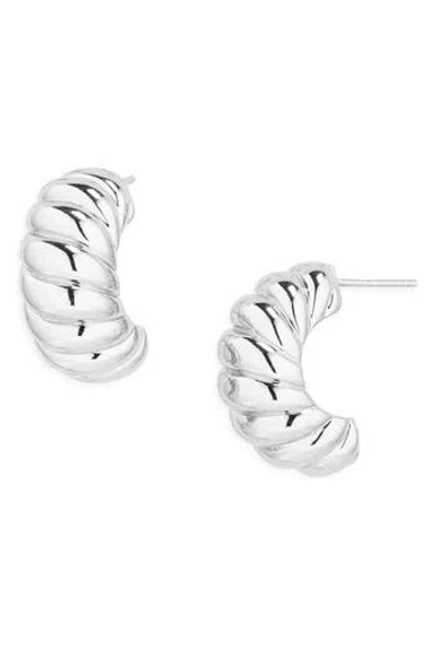 Argento Vivo Ribbed Chunky Stud Earrings In Silver