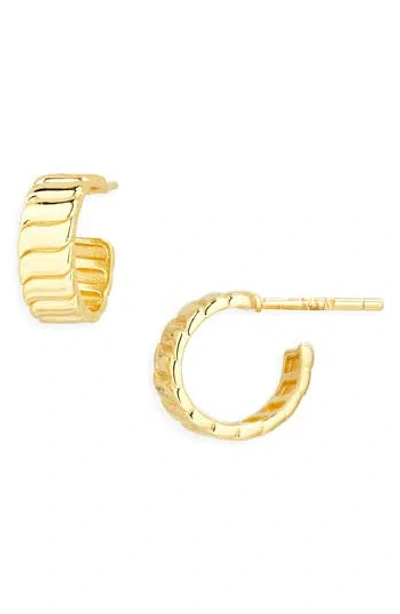 Argento Vivo Ribbed Hoop Earrings In Gold