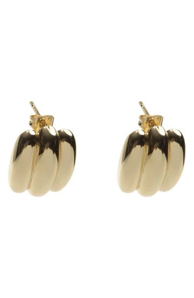 Argento Vivo Ribbed Stud Earrings In Gold