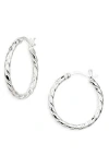 Argento Vivo Rope Hoop Earrings In Silver