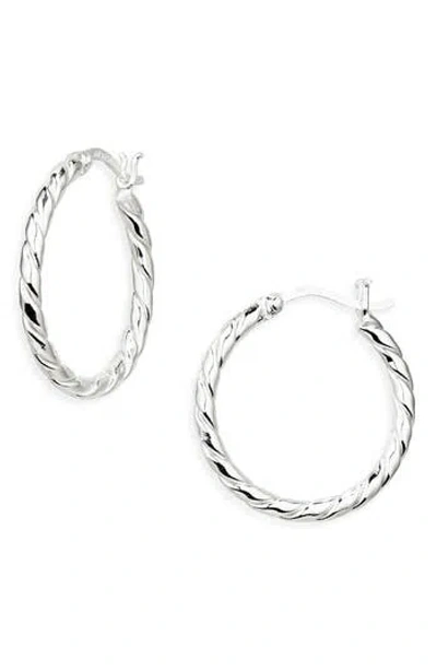 Argento Vivo Rope Hoop Earrings In Silver