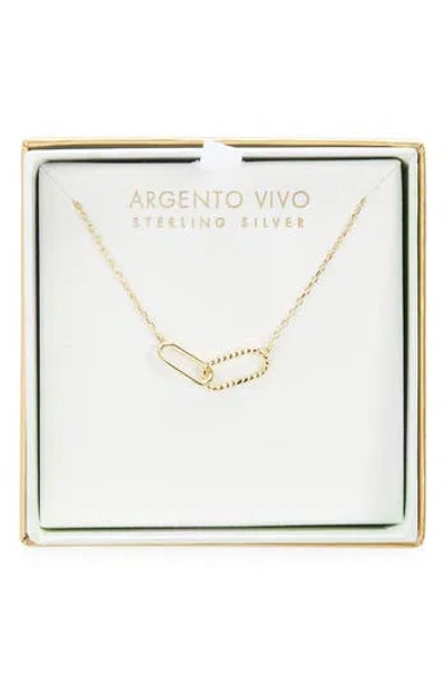 Argento Vivo Rope Interlock Pendant Necklace In Gold