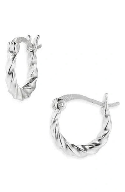 Argento Vivo Rope Twist Huggie Hoop Earrings
