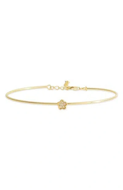 Argento Vivo Round Pave Thin Bar Bracelet In Gold