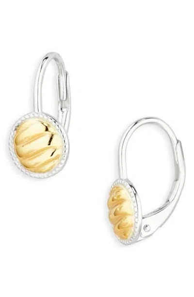 Argento Vivo Round Rib Leverback Earrings