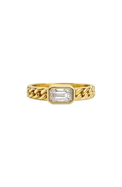 Argento Vivo Sadie Baguette 14k Gold Plated Chain Ring