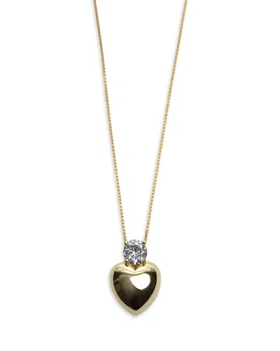 Argento Vivo Scarlet Cubic Zirconia & Heart Pendant Necklace In 18k Gold Plated Sterling Silver, 16-18