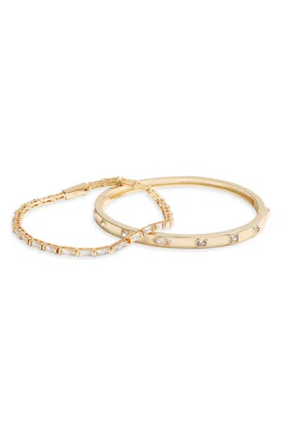 Argento Vivo Set Of 2 Assorted Bracelets In Gold